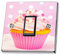 Aufkleber für Lichtschalter, Vinyl, Motiv Cupcake, Pink