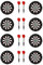 PRE-CUT DARTBOARD & DARTS EDIBLE RICE / WAFER PAPER CUP CAKE TOPPERS PARTY BIRTHDAY DECORATION by Sport