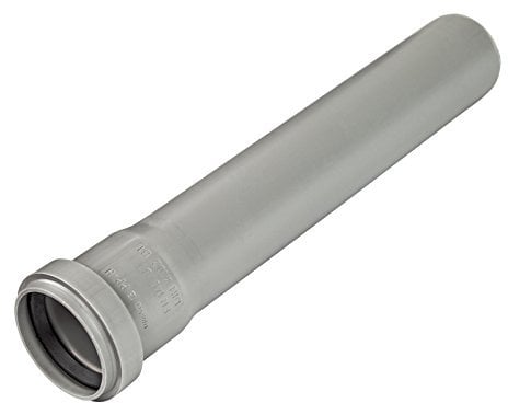 Ostendorf Abwasserrohr, DN 100 x 1000 mm, Polypropylen (PP), Grau, 1000 mm Länge, DN 100 mm Durchmesser