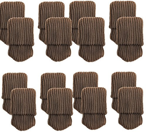 Mogokoyo 16 x Stuhlbeinsocke Möbel Socken Anti-Rutsch Wollsocken Hocker Fessel Tabellen Cotton Caps Fußboden Schutz Stuhl Bein Floor Protector(Kaffe)