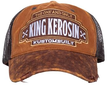 King Kerosin Herren Trucker Cap Vintage Style Casualmode Stickereien