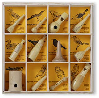 KOOKOO Vogelpfeifen 12er Set, Handgefertigte Instrumente für Naturgeräusche, Vogelstimmen-Imitation mit Aufbewahrungsbox (12er Set)