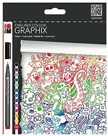 Marabu Fineliner Set 12/Pkg-Doodle Supreme
