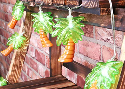 Christmas Concepts® 10 White Battery Operated LED Lights with Shades - Christmas String Lights - Party Lights - Decorative Lighting (Palm Tree Shade)
