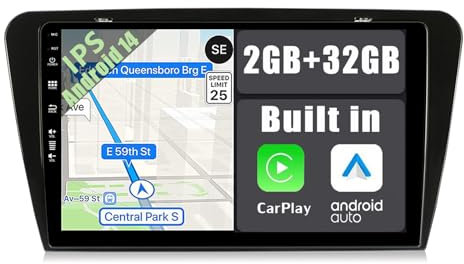 YUNTX Android 14 Autoradio Passt für Skoda Octavia (2014-2018) - 10,1 Zoll - mit Rückfahrkamera & Canbus - GPS 2 Din - Unterstützt DAB+ / Lenkradsteuerung/WiFi/Bluetooth/Carlink/USB