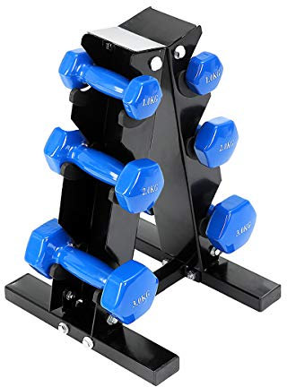 Rayline Hantelrack 01 Ständer Metall für 6 Hanteln Training-Fitness-Bodybuilding-Gymnastik-Aerobic-Krafttraining