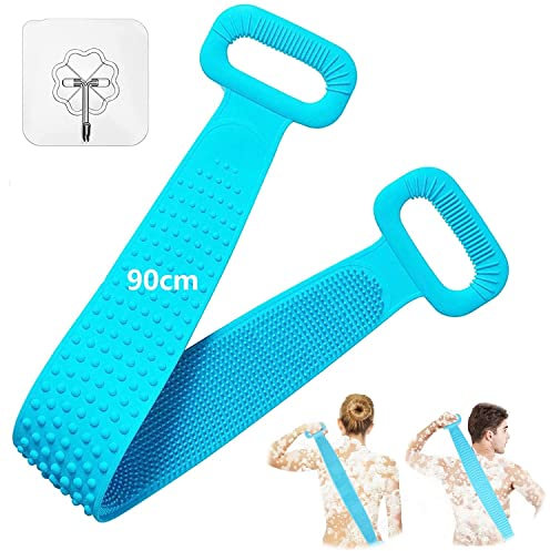 Rückenbürste Körperbürste Verlängern Massagebürste Silikon Rückenschrubber Double-Sided Badebürste Duschbürste Dusche Scrub Körper Peeling Fuß Peeling