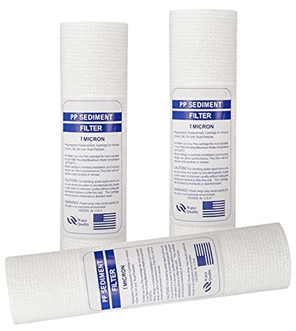 3pcs 1/5 Mikron 10 Sediment Wasserfilter Ersatz Patrone für Jede Standard Sediment Filtration, 1 mikron