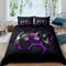 Boys Game Comforter Cover Set Teens Kids Anime Gamer Gaming Duvet Cover Set Geometric Honeycomb Hexagon Bedding Set Video Game Controller Bedclothes 2Pcs Single Size,Black,Purple
