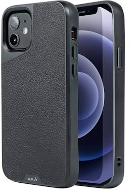 Mous - iPhone 12/12 Pro Hülle - Limitless 4.0 - Schwarzes Leder - Kein Displayschutz