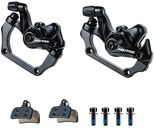 RUJOI Bike-Scheibenbrems-Kit, Linie ziehen Hydraulik-Scheibenbremse mit Aluminium-Öldruck-Bremssattel, mit 2 Ersatzbremsbelags für Rennrad, Mountainbike.