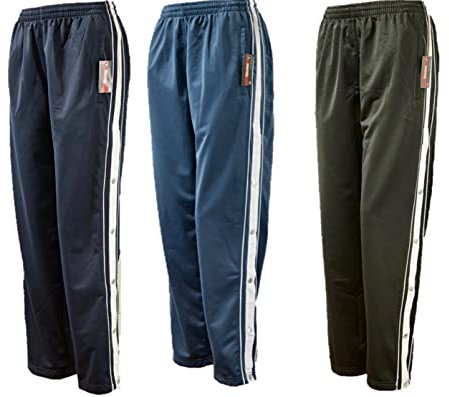 Humy Herren Trainingshose, Reha Hose mit Durchgehende Seite Offen (Qc2) (Blau, XXL)