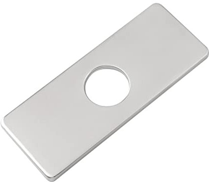 ESFORT 6” Hole Cover Deck Plate Escutcheon for 1 or 3 Hole Bathroom Sink Faucet, Stainless Steel Rectangle