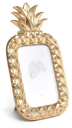 Rocking Gifts Bilderrahmen, 10 x 15 cm, Ananas, goldfarben, dekorativ, elegant, lustig, 27 cm