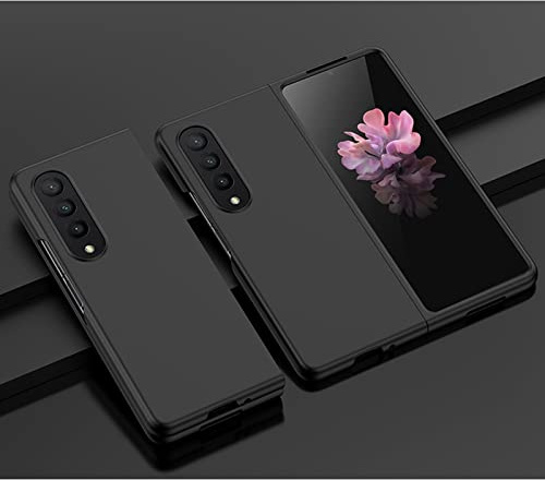 Hauw Funda Galaxy Z Fold 4 5G,Funda de Teléfono Plegable Antideslizante Ultradelgada para PC Duro para Samsung Galaxy Z Fold 4 5G 2022,Negro