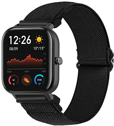 SITAFU Cinturino Per Amazfit GTS/GTS 2/GTS 3,20mm Nylon Elastico Intrecciato Braccialetto per Amazfit Bip/GTS 2 mini/GTS 2e - Regolabile Cinturini di Ricambio per Amazfit Bip U/Bip U Pro/Bip lite