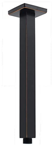 Drettyer Regenduschkopf-Verlängerungsarm mit Flansch, 50,8 cm, quadratisch, gerade, Verlängerungsrohr-Ersatz, langer Duscharm für hohe Decke, ölgeriebene Bronze