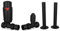 UK Radiators Black Thermostatic Radiator Valves and Straight Lockshield Valve - Matt Black Finish - Modern Design 1/2 x 15mm Straight Radiator Valves with 130mm Pipe Covers