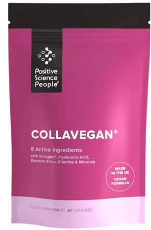 Collavegan - Vegan Collagen | Marie Claire Award | Dietitian-Formulated | Skin, Hair, Nails & Joints, Plant-Based, 18 Amino Acids, Hyaluronic Acid, Biotin, Made in England, Non-GMO, 30-Day Supply