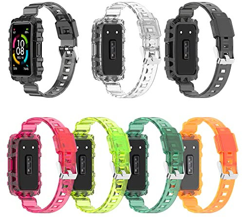Tyogeephy Bracelet pour Honor band 7/band 6, Bracelet Honor band 7/band 6 Fitness Bande de Remplacement en Silicone Strap Extensible Compatible avec Honor band 7/band 6