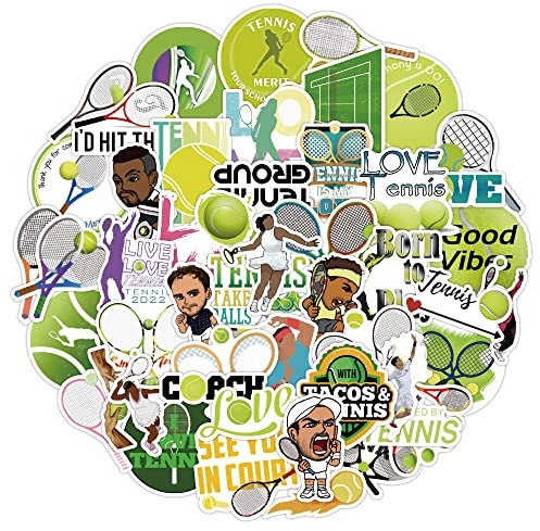 Tennis Aufkleber für Laptop (50 PCS),Geschenk für Kinder Jugendliche Erwachsene Jungen,Tennis Stickers Wasserdicht Vinyl Aufkleber für Scrapbook,Skateboard,Auto,Gepäck