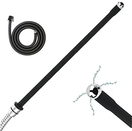 25 zu 200cm Lange Silikon Intimdusche Einlauf Darmreinigung+Edelstahl Schlauch Anal Spülung Vaginal Dusche Reinigung Kopf Anal Perlen Butt Plug Düse Spitze Kit für Männer & Frauen,150mm