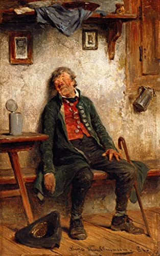 Kunstdruck/Poster: Hugo Kauffmann Der Zecher - hochwertiger Druck, Bild, Kunstposter, 60x95 cm
