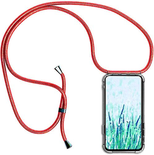 Cordón Universal para la Funda del teléfono móvil, Cuerda Colgante Correa de Cuello (Rojo)