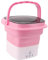 HEEPDD Mini-Faltbare Waschmaschine, Tragbare Eimer-Waschmaschine für den Haushalt, Multifunktionaler Waschmaschinen-Abflussrohr-Adapter für Babykleidung (Rosa+Weiß)