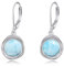 POPLYKE Larimar Ohrringe Dangle Damen 925 Sterling Silber Leverback Ohrringe Larimar Schmuck
