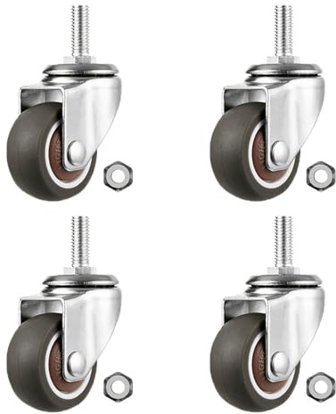 Schwerlast Lenkrollen, 4er Pack Möbelrollen, Lenkrollen Mit Bremse, Transport Rollen Mit M6x15mm Bolzen, Strandkorbrolle, Trolley-rollen,4nobrakes-25mm/1in