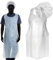 KIBERTIC - 100 Pezzi Cuffie Monouso + 100 Pezzi Grembiuli Usa e Getta, Grembiuli Plastica Monouso, Cuffie per Capelli Usa e Getta, Cucina, Pulizia, Estetista, Medicina