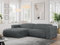 MKS MEBLE Ecksofa Cord L-Form, Moderne Wohnlandschaft, Sofagarnitur, Couchgarnitur, Polsterecke - Pasadena - Dunkelgrau - Links