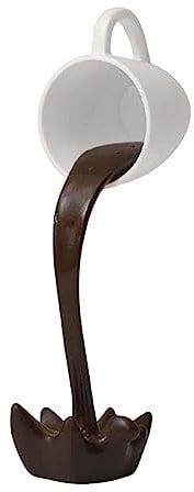 NeaxgeandX Pouring Spilling Kaffeetassen, Kaffeebecher für Heimdekoration, Kaffeeliebhaber, Kaffeefarbe, 7,5 x 15 cm
