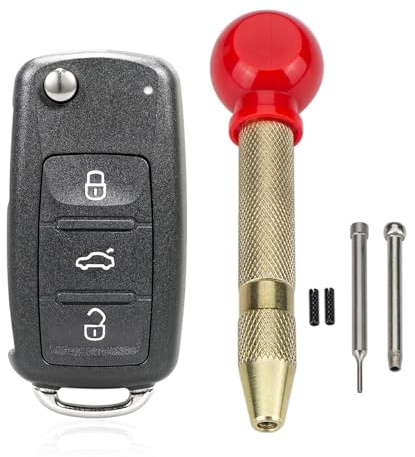 3 Tasten Klappschlüssel-Fernbedienungsgehäuse für VW Jetta Golf Polo Tiguan Touran Sharan MK6 Passat Bettle Skoda Seat Octavia Mit Werkzeuge zum Entfernen von Stiften.