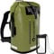 SCANDIC NATURE PIONEER 55L wasserdichter Rucksack oliv-grün mit Rolltop Verschluss - extra robust dank Boden mit 1000D PVC LKW-Plane, 3 Reflektor-Streifen Rollverschluss wasserfeste IPX8 Handyhülle