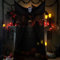 Halloween Hängender Geist, Halloween Deko Horror Vorhang 3.5 M, Halloween Party Deko Skelett Vorhang, Halloween Grim Reaper Türvorhang, für Halloween Haunted House Party Horror Requisiten, Schwarz