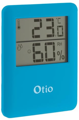 Thermomètre hygromètre magnétique LCD - bleu - Otio