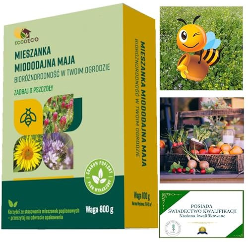 EcoDeco Blumensamen Mischung als Gründüngung | Gründünger 800g für 320m² Frische Saat | Wildblumensamen zur Bodenverbesserung und Erosionsschutz | Zwischenfrucht