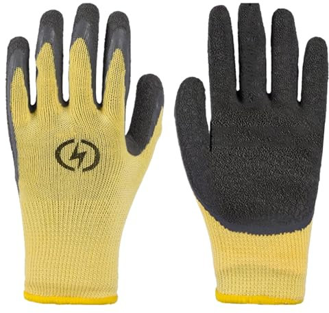 KOAHDE Gummi-Isolierhandschuhe,Flammhemmende Elektriker Handschuhe Arbeitshandschuhe,Isolierhandschuhe 400 V SpannungsbestäNdigkeit,Rutschfest Gummi-Elektrikerhandschuhe,1 Paar