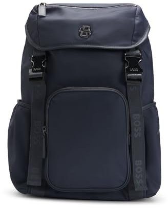 BOSS Herren B Icon Rucksack mit mehreren Fächern und Double-B-Monogramm Blau Stck