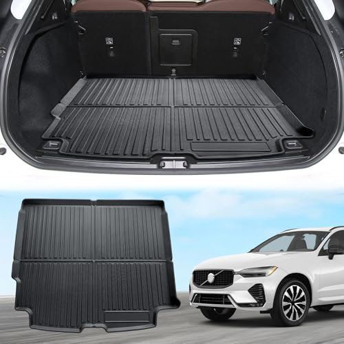 ECOZEN für Volvo XC60 2018-2025 kofferraumwanne, rutschfeste Gummimatte, Faltbare Kofferraummatte, TPE-Material, stark haftend, wasserdicht und geruchsneutral Volvo XC60 Zubehör (XC60)