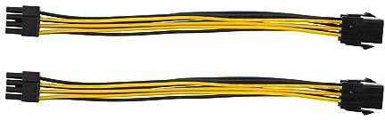 Uxsjakjsd 2 Pack Graphics Card 6 Pin to 8 Pin PCIe Adapter Power Cable (GPU Video Graphics Card Power Cable) 7.8 Inch