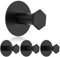 SAYAYO Self Adhesive Hooks, Strong Sticky Hook for Hanging, Stainless Steel Stick on Towel Coat Hooks for Back of Door, Bathroom, Kitchen, No-Nails, 4 Pack, Black