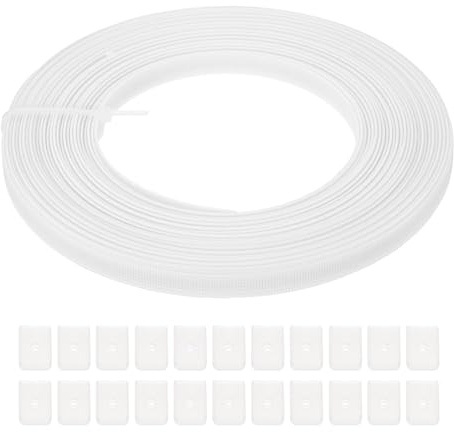 PATIKIL Das Nähen von Knochen, 10 Yard 8mm breites Polyester-Näh-durch hohe Dichte Korsett-Knochen mit 40 Stück Endkappen für Korsett Hochzeitskleid Hut Kappe DIY, Beige