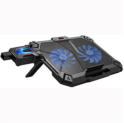 Laptop Cooling Pad Gaming Laptop Cooler Stand with 2 Silent Big Fans for Notebook Stable Cooling Pad for Laptop 2 USB Powered Fan Compatible up to 17” Control Fan Speed for PC