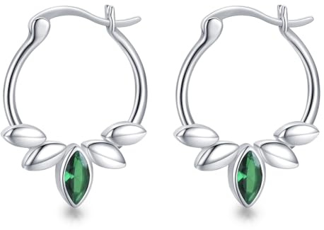 Leaf Earrings 925 Sterling Silver Hypoallergenic Green Leaf Earrings Jewelry Gifts for Women Girls