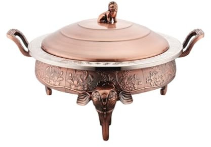 Fiaschetta per pentola Calda Vintage in Rame Goffrato Antico, pentola Calda in Rame Antico, pentola per Shabu