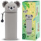 QRKPVHD 2-in-1 Weiche Silikontasche - Kawaii Federmäppchen - mäppchen, Federmäppchen, Stand Up Federmäppchen, Tier Stifthalter, Stifthalter Bleistifttasche Mädchen Junge (Graues Kaninchen)