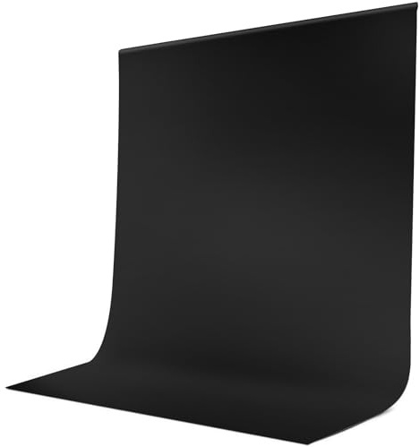 JEBUTU Black Backdrop, 1.8x2.8m Black Backdrop, Portable Collapsible Photography Background Washable Polyester Screen for Product Portrait, Photography, Video Studio, Halloween (6x9ft)